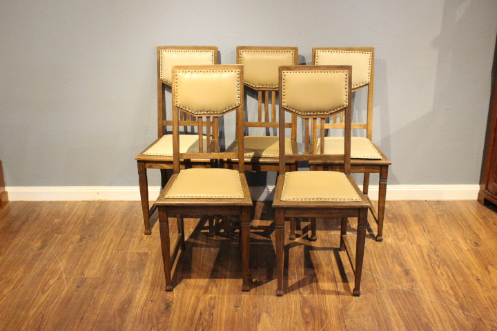5 Jugendstil Stühle (Art.-Nr.: 04385)