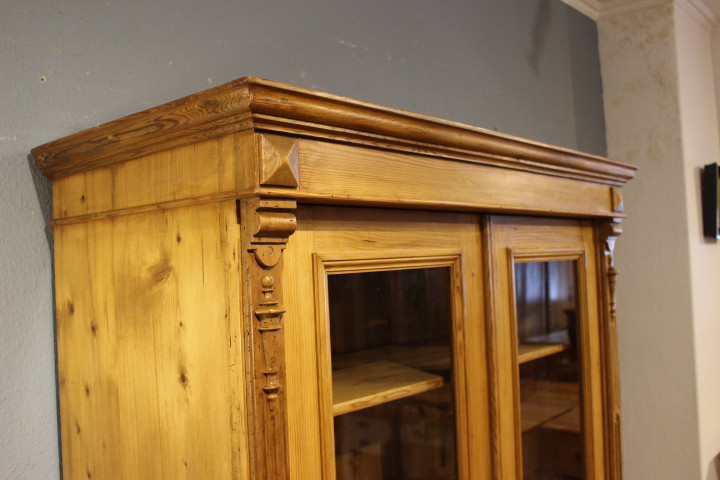  Antike Vitrine, Bücherschrank, Geschirrschrank Gründerzeit (Art.-Nr. 05077)