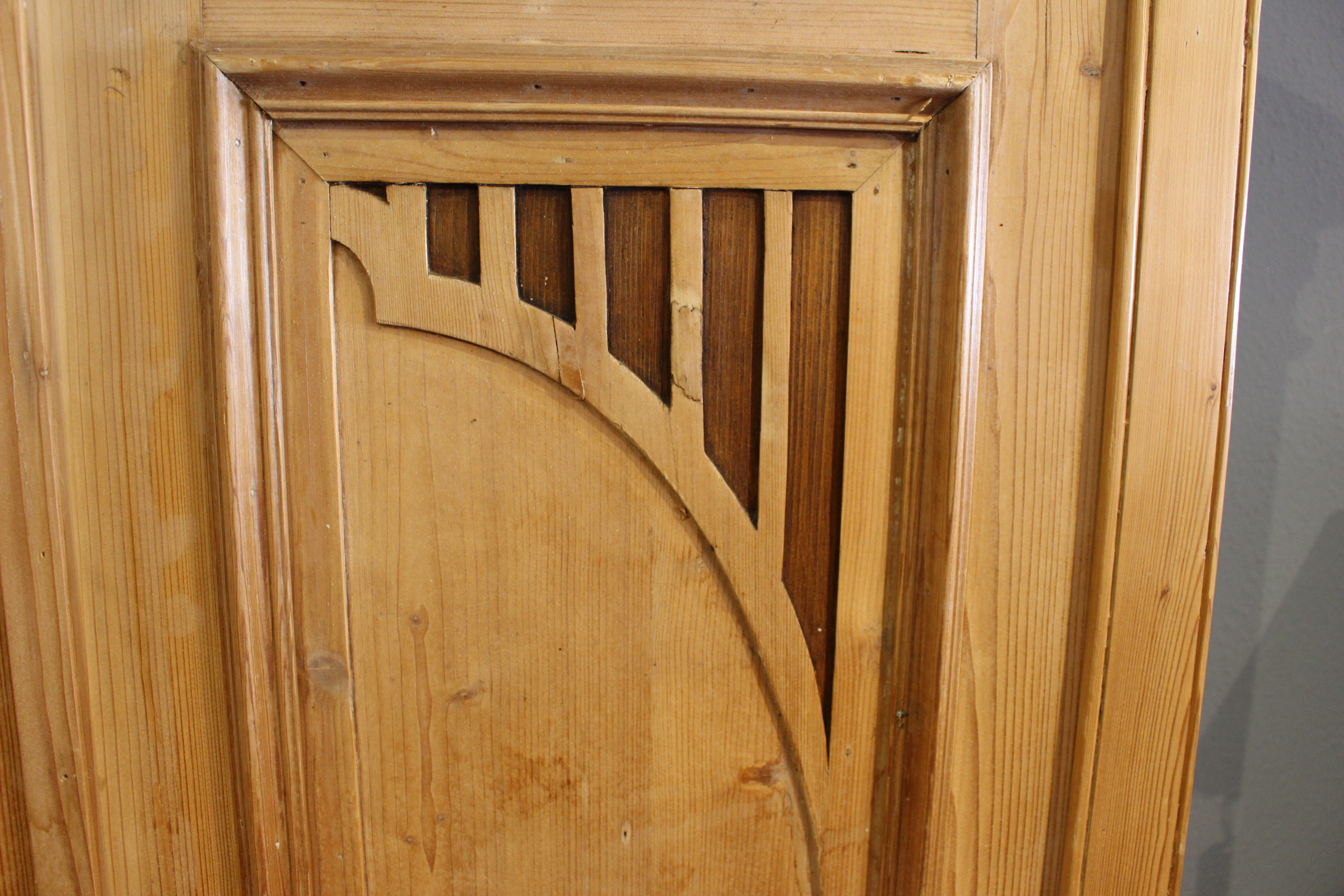  Kleiderschrank, Wäscheschrank, Kiefer, Jugendstil, zweitürig (Art.-Nr. 03736)