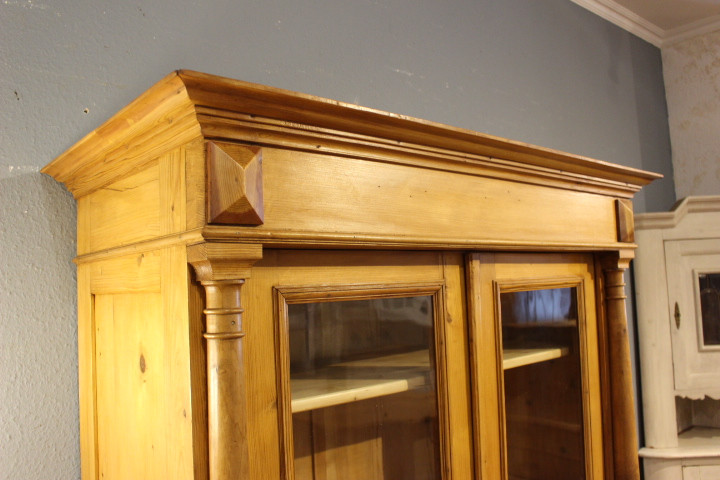 Antike Vitrine, Bücherschrank, Geschirrschrank Gründerzeit (Art.-Nr. 03694)