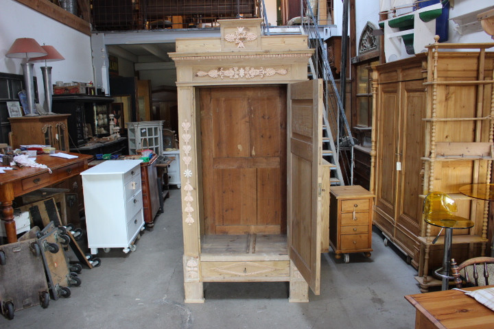  Dielenschrank, eintürig mit Schublade, Biedermeier (Art.-Nr. 05069)