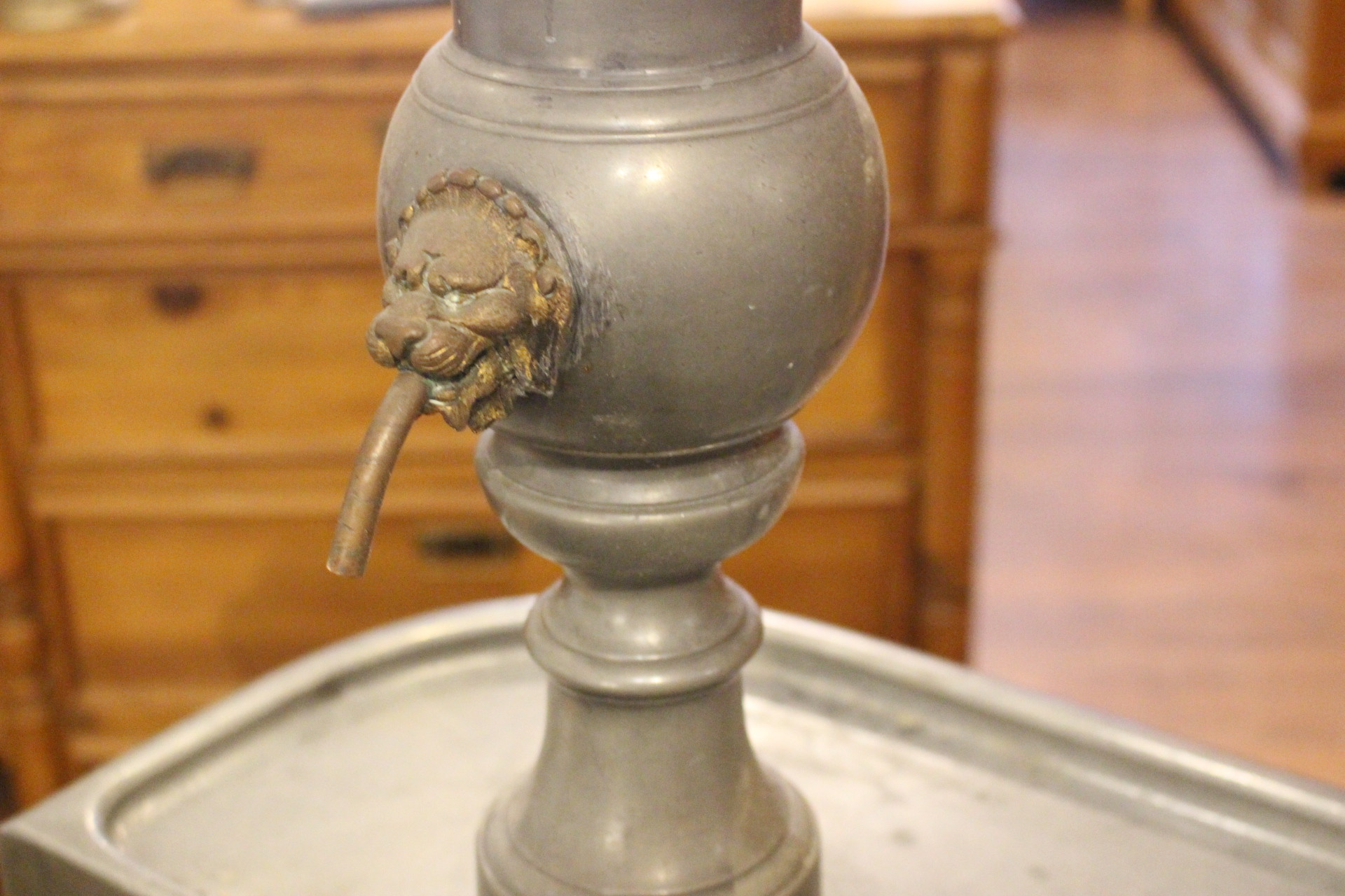 Französischer Bistrotresen aus Zinn und Eiche belle époque (Art.-Nr. 05148)