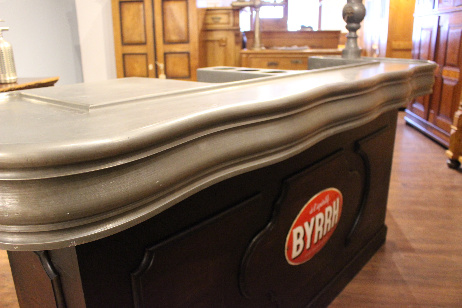 Französischer Bistrotresen aus Zinn und Eiche belle époque (Art.-Nr. 05148)