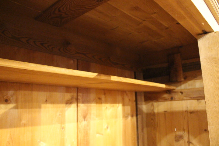 Kleiderschrank, Spiegelschrank, Art déco, Kiefer antik (Art.-Nr. 04845)
