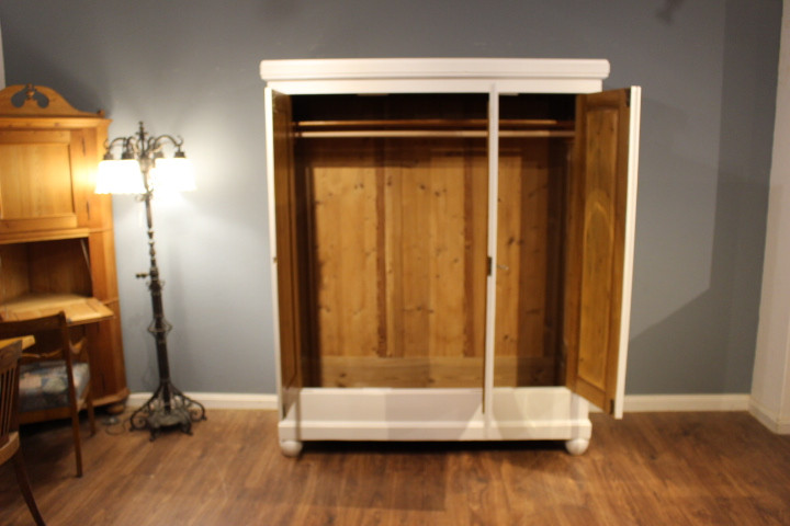 Kleiderschrank, Spiegelschrank, Art déco, Kiefer antik (Art.-Nr. 04845)