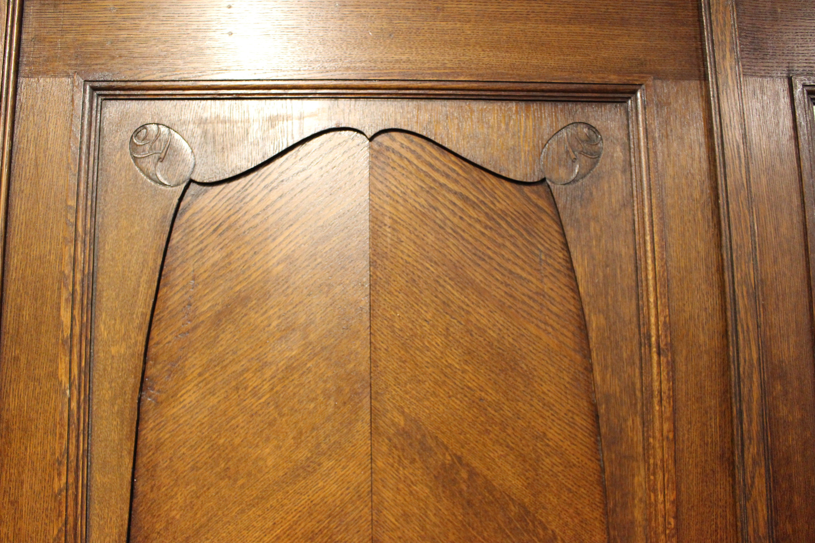 Kleiderschrank, Wäscheschrank, Jugendstil, zweitürig mit Spiegel (Art.-Nr. 04314)