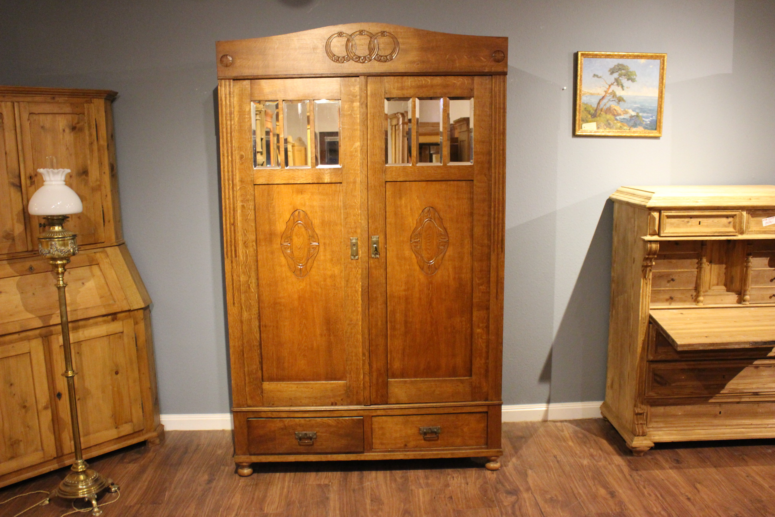 kleiderschrank jugendstil mit bügeltiefe