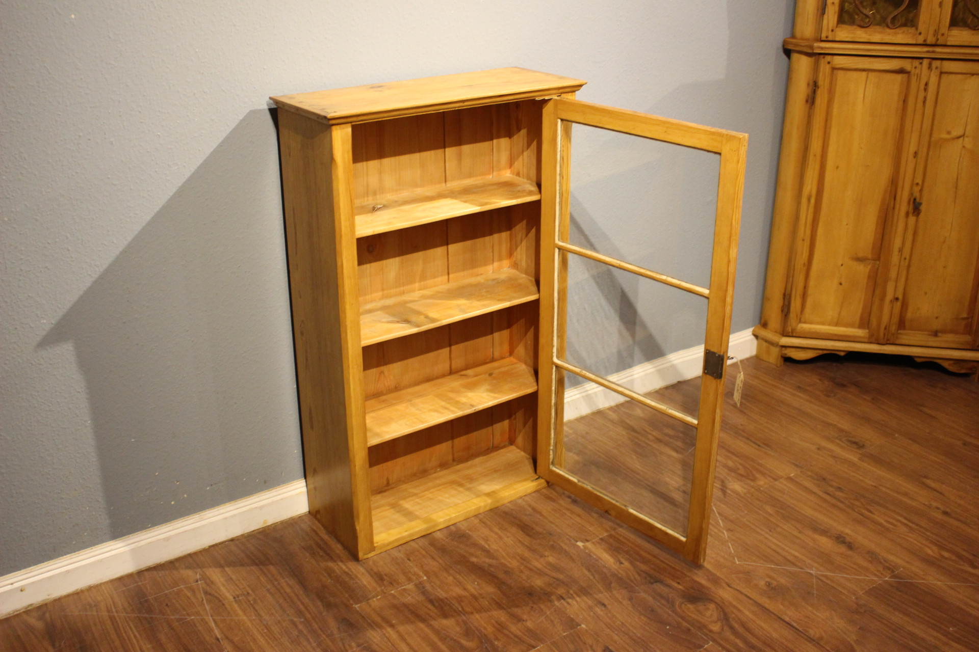 Kleine Hängevitrine, Wandschrank, Kiefer natur gewachst