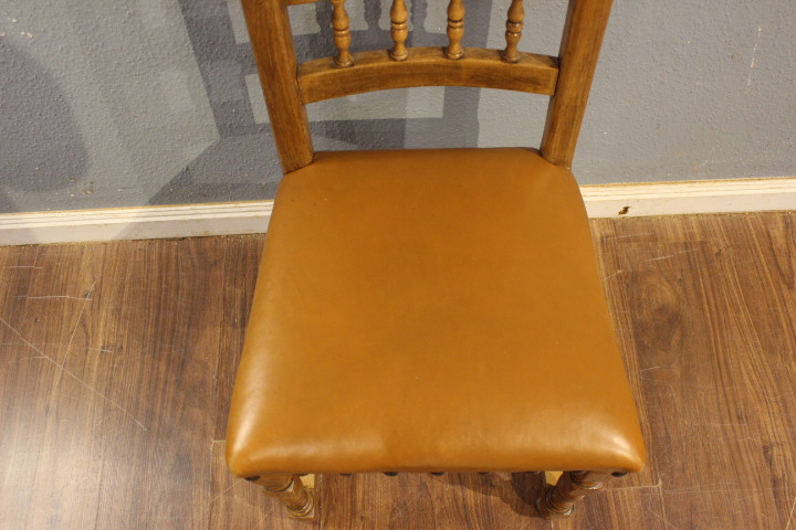 Leder Polsterstühle Eiche massiv Gründerzeit (Art.-Nr. 05247)