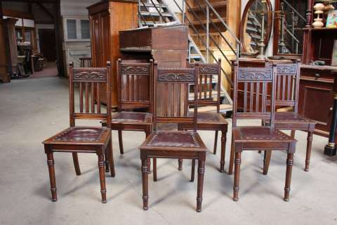 6 Stühle dänischer Jugendstil Holz Eiche (Art.-Nr.: 02724)