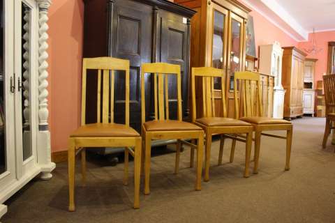 4 Stühle Jugendstil Holz Birke (Art.-Nr.: 02804)