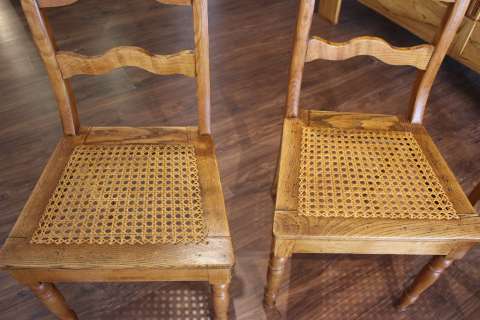4 Biedermeier Stühle Esche Geflecht erneuert (Art.-Nr. 03023)