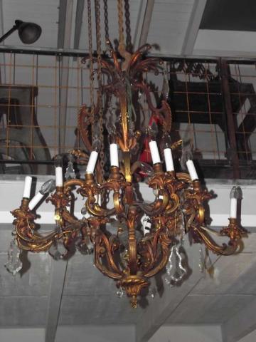 alter Bronze Lüster Hotellüster Hallenlüster großer Leuchter (Art.-Nr. 02828)