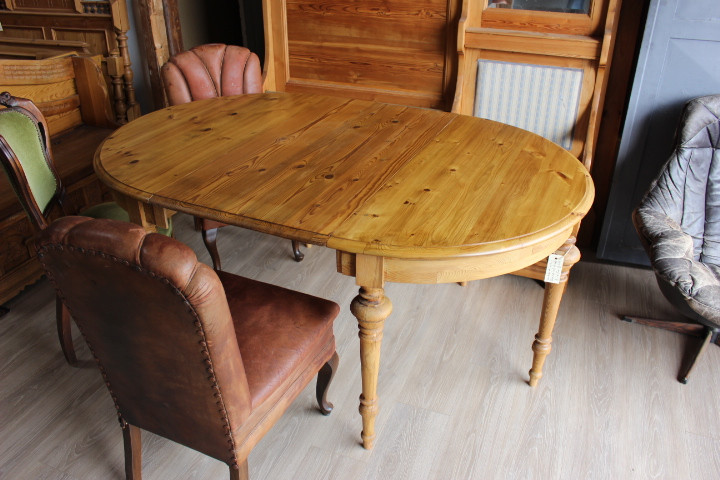 Runder Esstisch mit Einlegeplatte, Kiefer, Schweden 1880 (Art.-Nr. 04858)