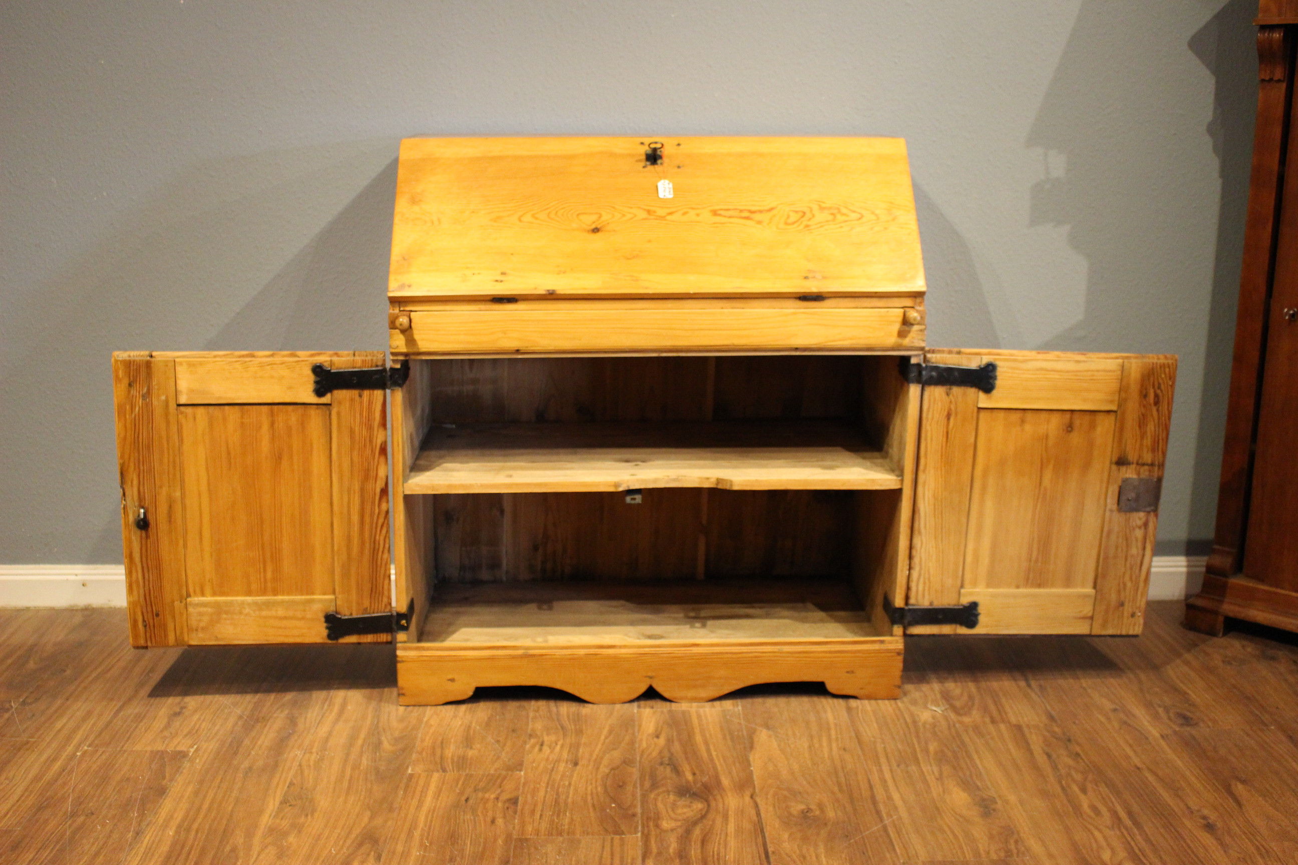 antiker schwedischer Sekretär, Schrägklappe, Kiefer, Biedermeier (Art.-Nr. 02068)