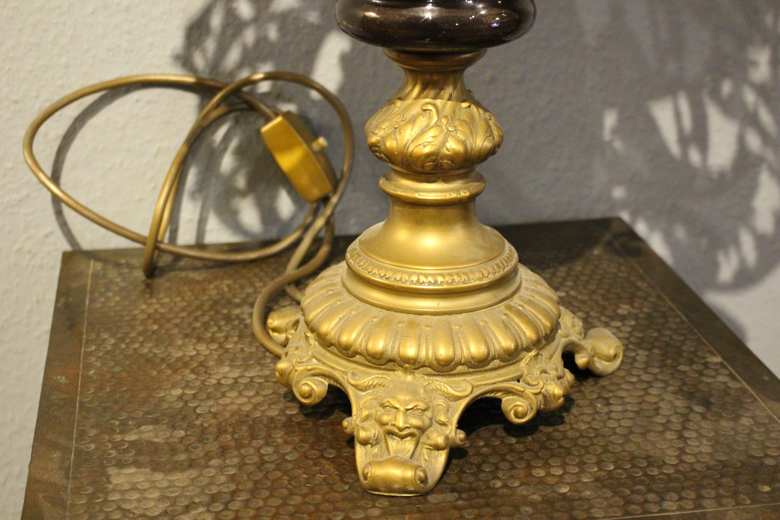 sehr schöne Jugendstil Lampe und Hängeleuchter, Majolica Keramik (Art.-Nr. 04289)